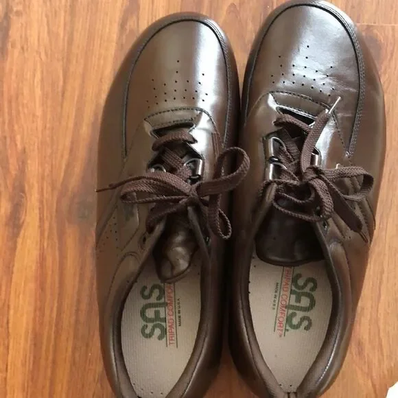 New SAS genuine leather hand crafted brown comfort shoes 11 WW